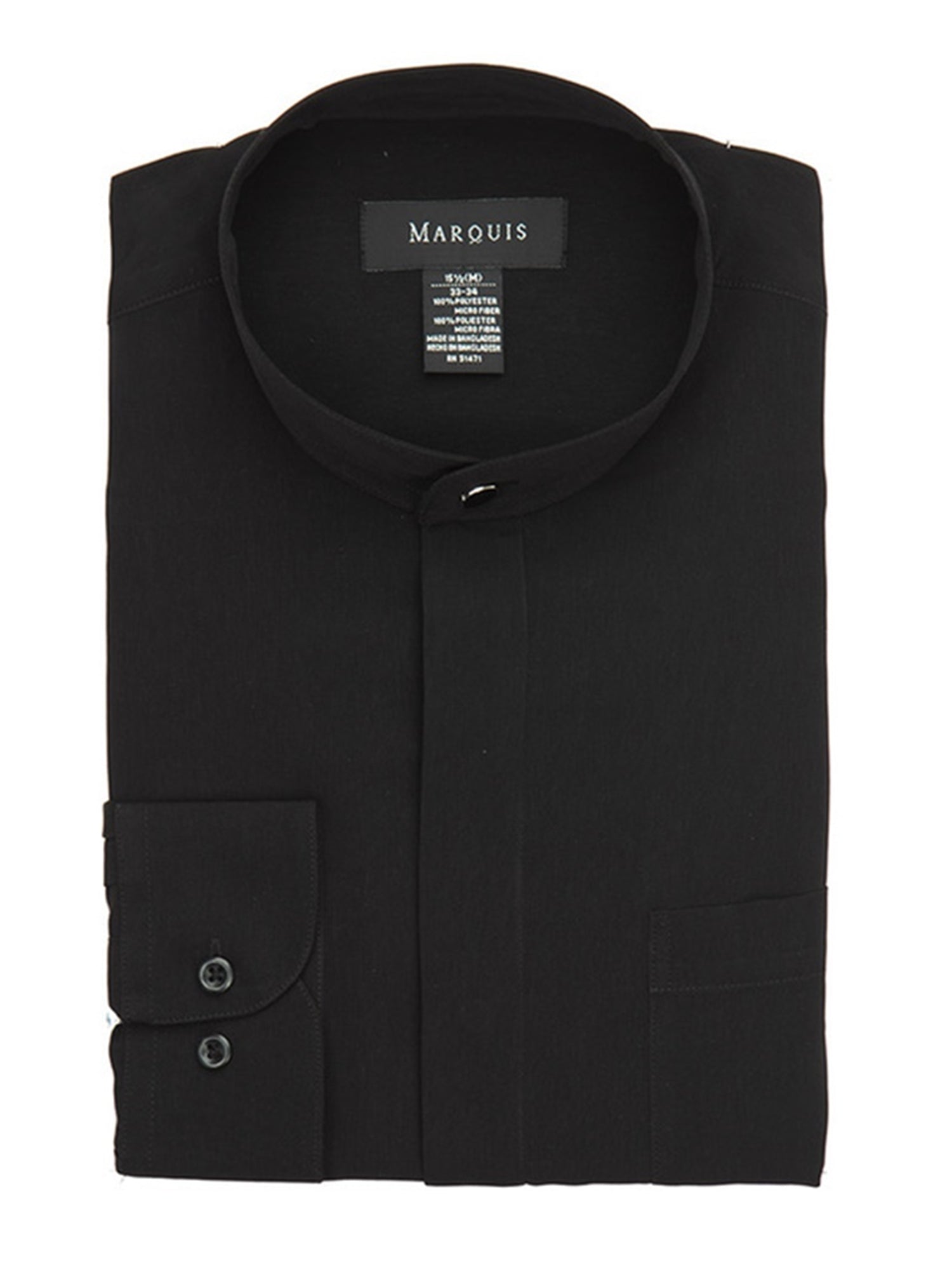 Elastisch labyrint server Marquis Long Sleeve Banded Collar Shirt Size S To XXXL – The Dapper Tie