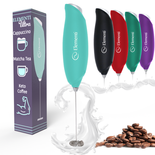 Elementi Hand Frother for Coffee, Matcha Whisk (Ultra Purple)