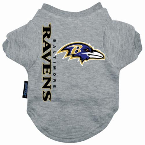 Pets First NFL Dog & Cat Stripe T-Shirt, Baltimore Ravens, Small