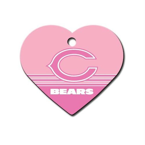 Detroit Lions Pink Heart Dog ID Tag