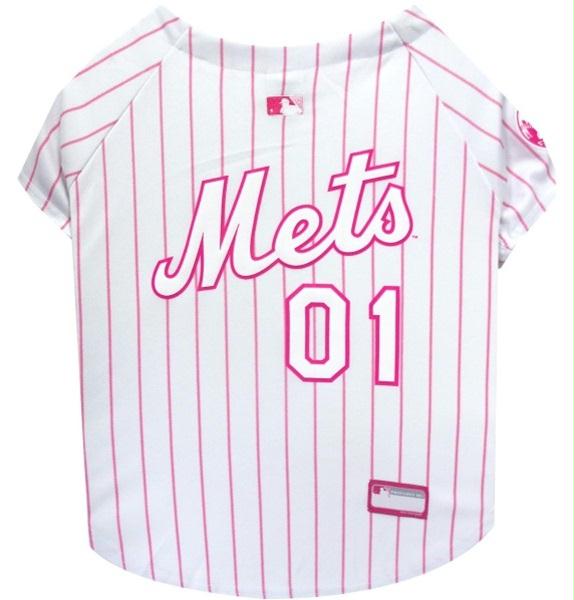 Pets First MLB New York Mets Baseball Pink Jersey - Licensed MLB