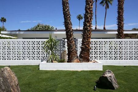 Mid-century modern breeze blocks wall