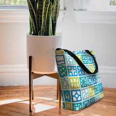 Mid-century modern breeze blocks tote bag