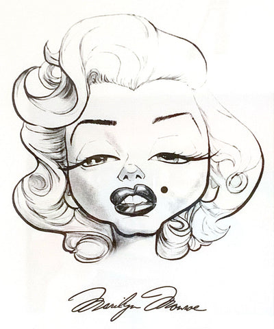 Marilyn Monroe black and white drawing
