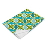 Mid century modern aqua green throw blanket