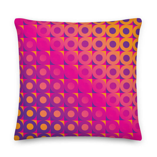 Zig Zag Multi Color Pattern Hot Pink Orange Teal Gold Throw Pillow with Insert  Included Couch Cushion