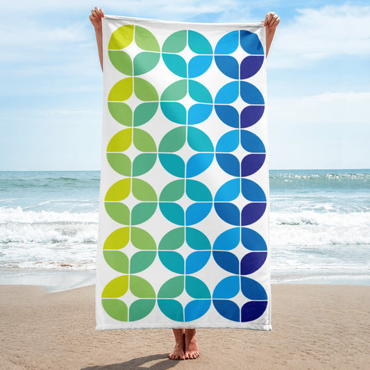 Double Sided Beach Towel in Paisley Wave