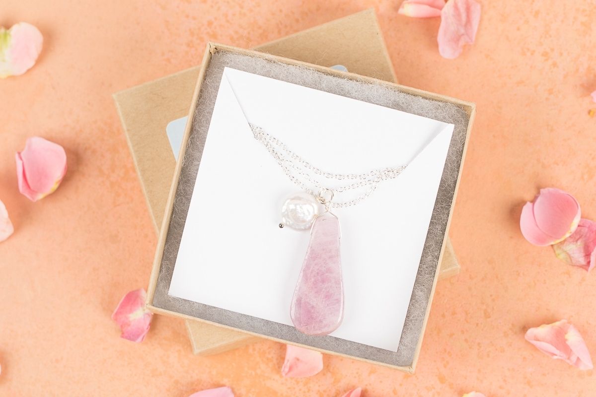 Kunzite and Pearl Necklace for Self Love