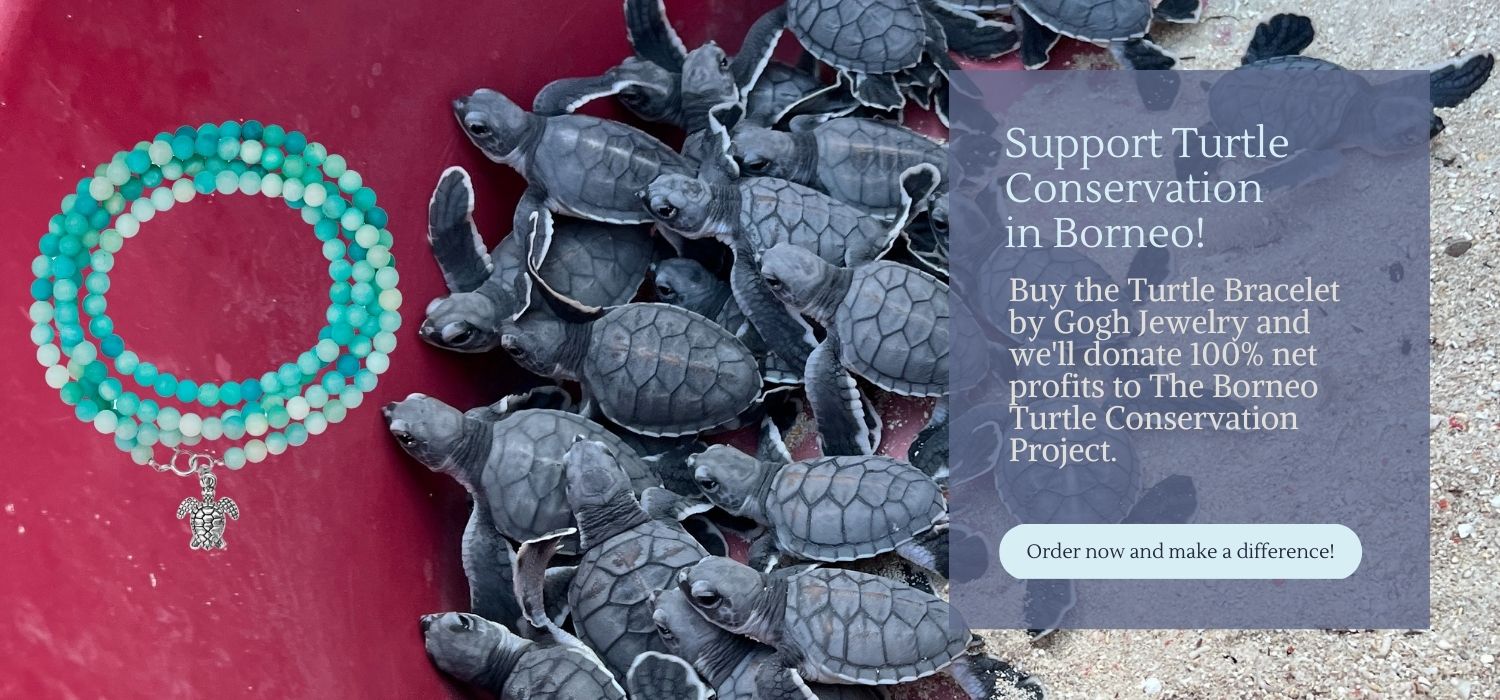 Turtle Tracks Amazonite Wrap Bracelet - Support Conservation in Borneo