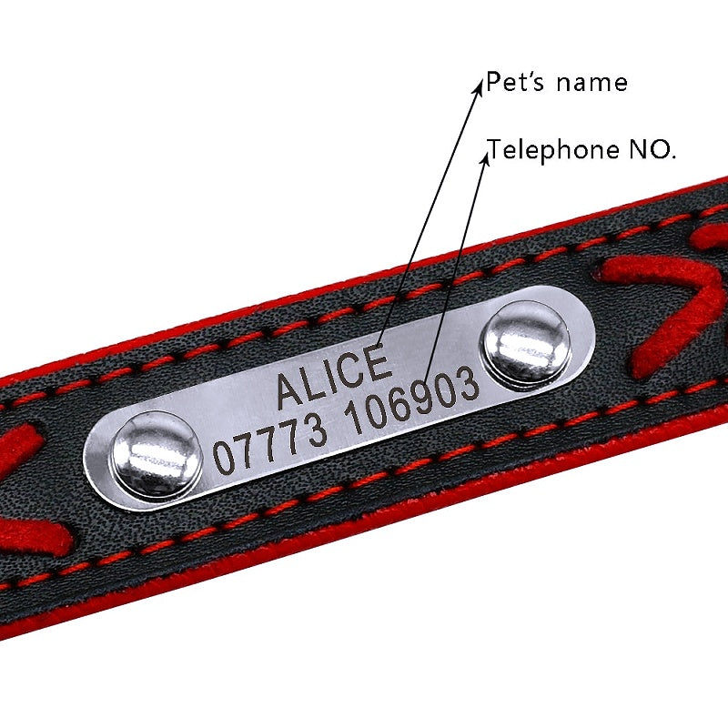 Personalized Leather Dog Collars with Braided Design - Add Style to Your Pet