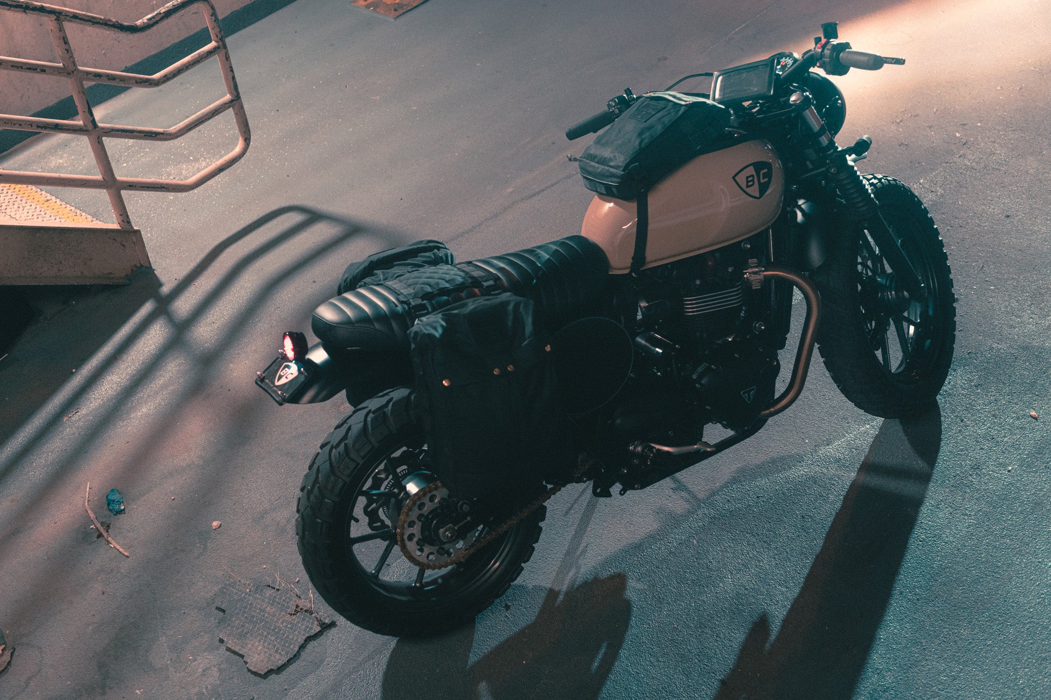 Malle London in Downtown Los Angeles on Triumph Street Twin