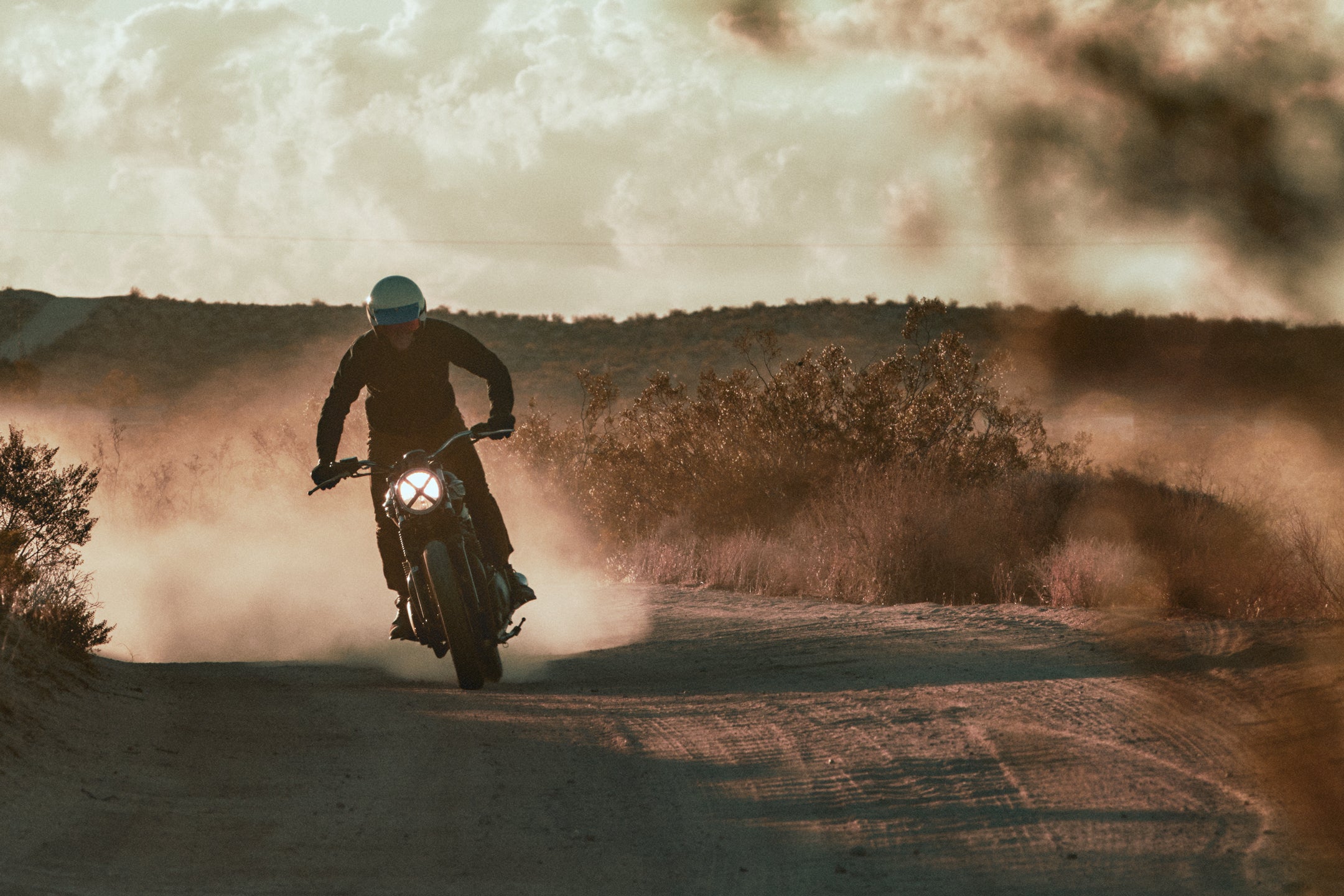 John Hebert riding Bonneville Scrambler