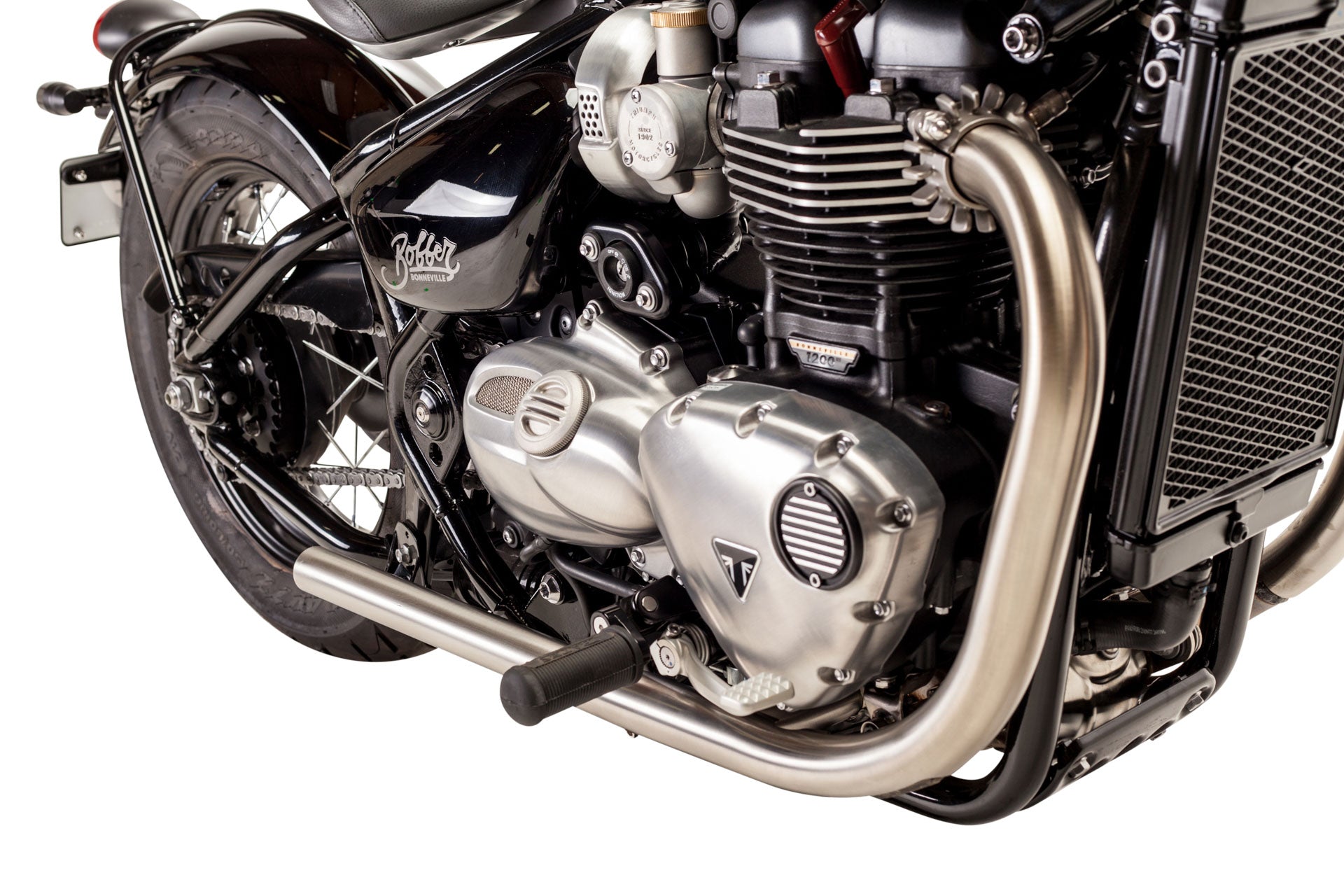 Triumph Bonneville Bobber Custom Straight Pipe Performance Tips British Customs