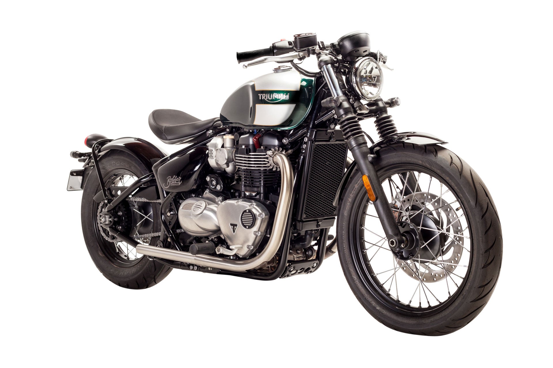 Triumph Bonneville Bobber Custom Green British Customs3