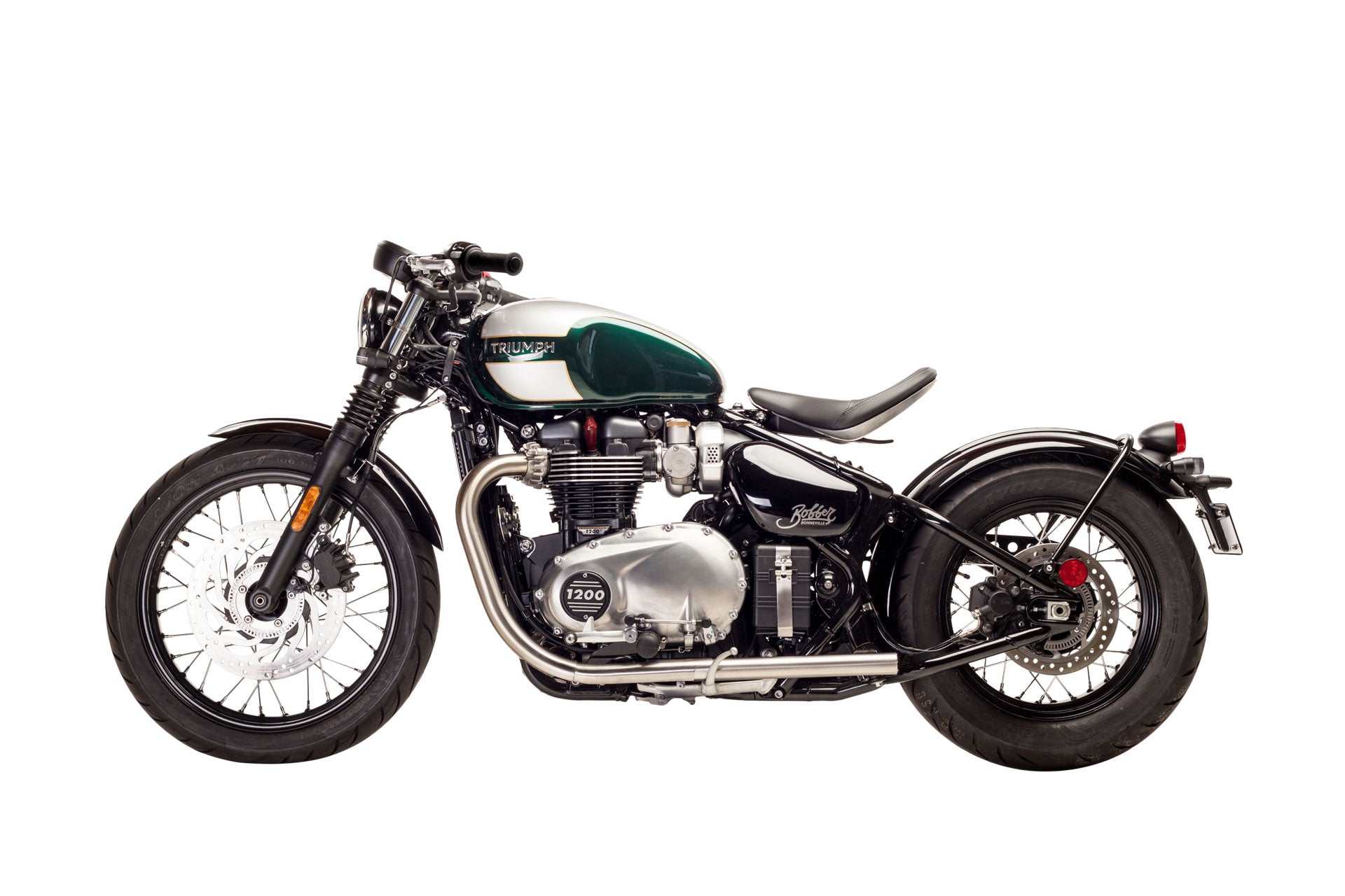 Triumph Bonneville Bobber Custom Green British Customs 7