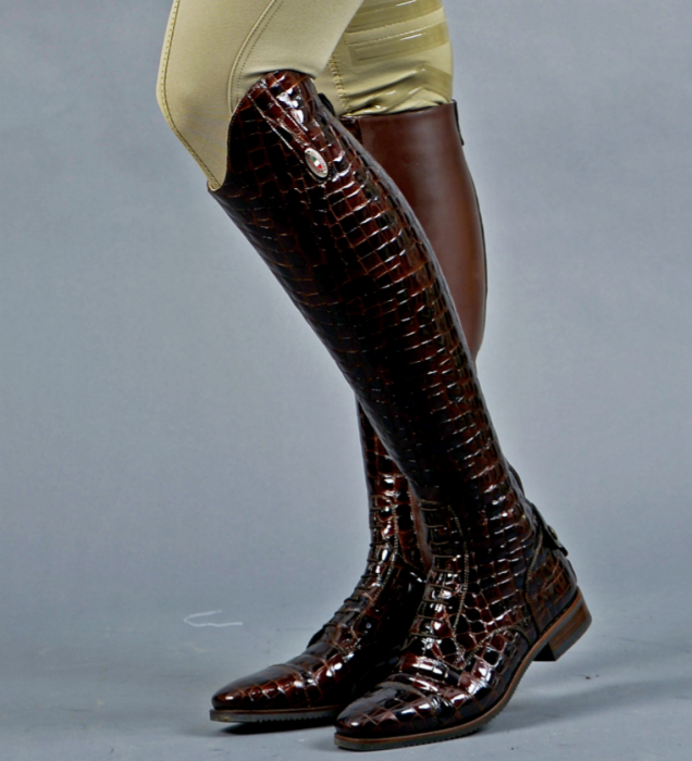 brown croc booties