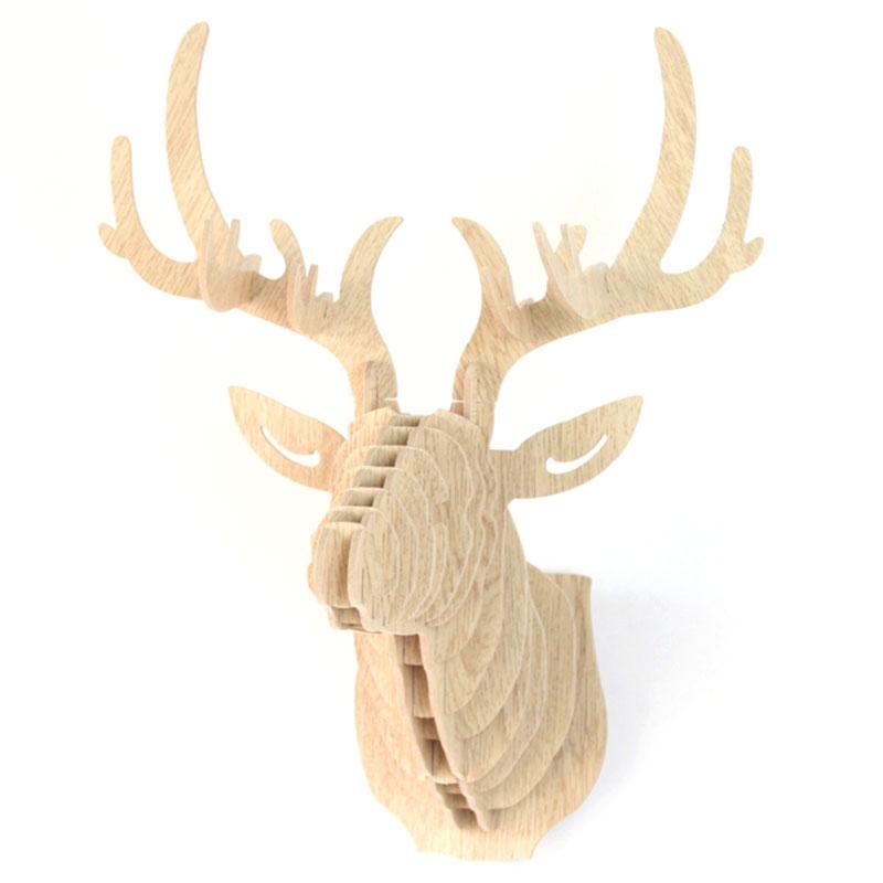 wooden deer head