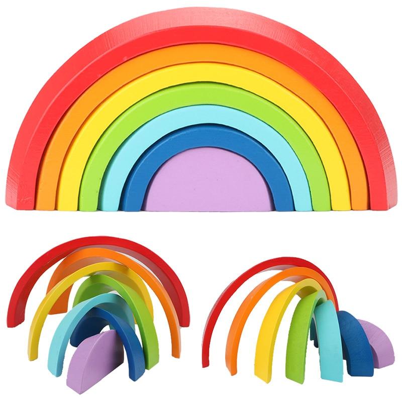 Arc En Ciel En Bois Multicolore Montessori Madame Basilic