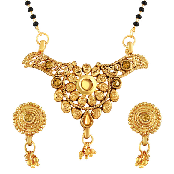 Asmitta Jewellery Zinc Mangalsutra Set (Gold) -MS136