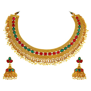 Asmitta Jewellery Copper Jewel Set (Gold) -NS238