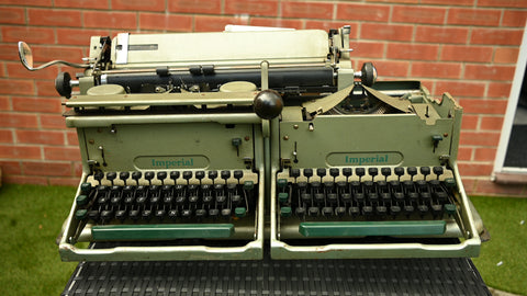 Siamese twin keyboard typewriter