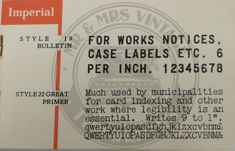 bulletin typeface on imperial typewriter