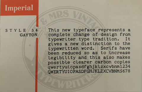 imperial typewriter fonts