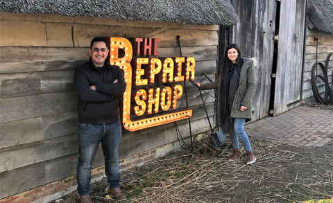 Walid and Joujou the Typewriter restoration experts on the Repair Shop BBC