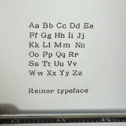 Reiner typeface  on Olivetti Graphika typewriter