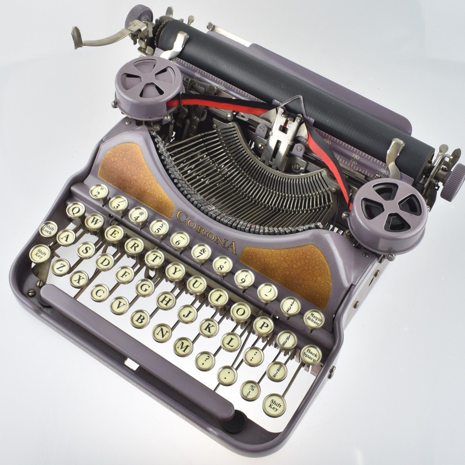 maroon corona four 4 typewriter