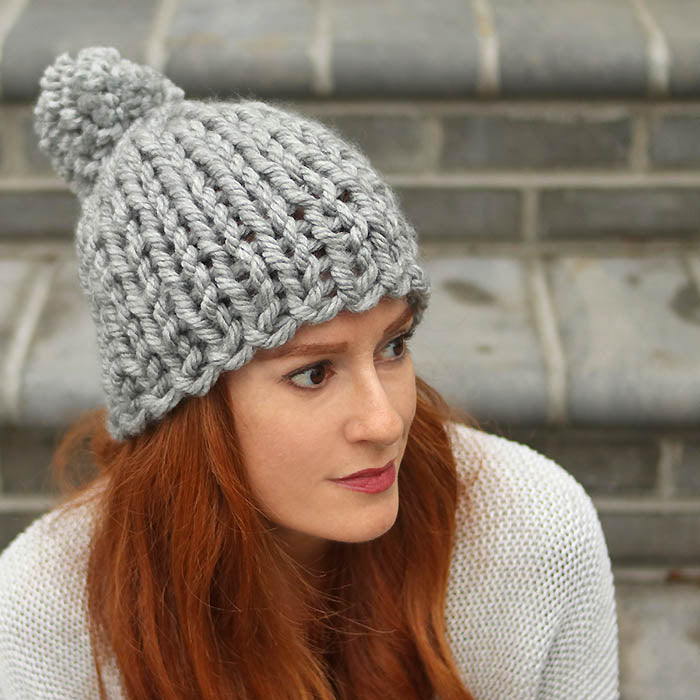 Flat Knit Chunky Hat Knitting Pattern  Gina Michele Knitting