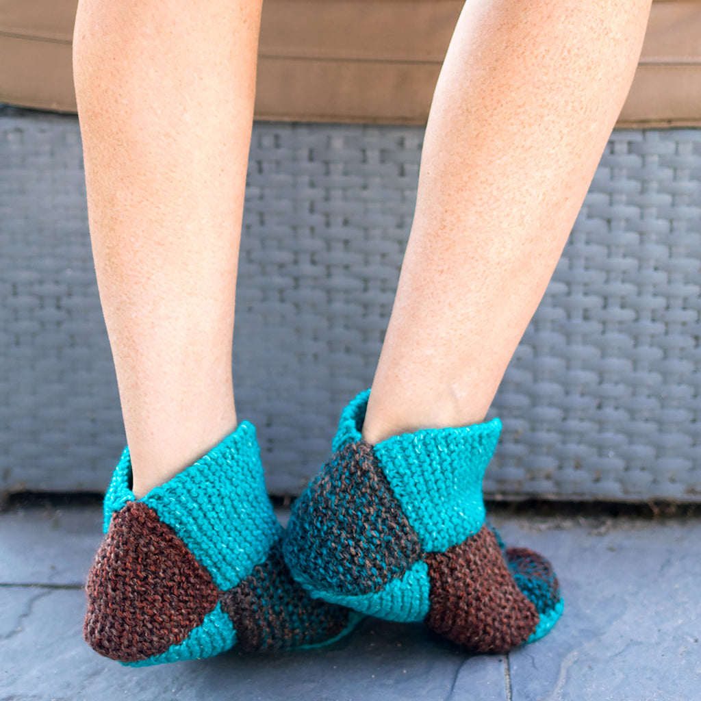 Origami Slippers Knitting Pattern Gina Michele Knitting