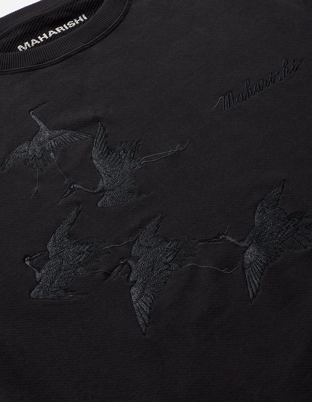 4505 Flying Peace Cranes Crew Sweat Black