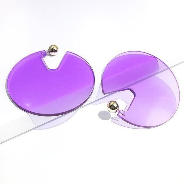 80's Techno Acid Babe - Acrylic Earrings - Womens Jewellery - Purple - - - Doof Store