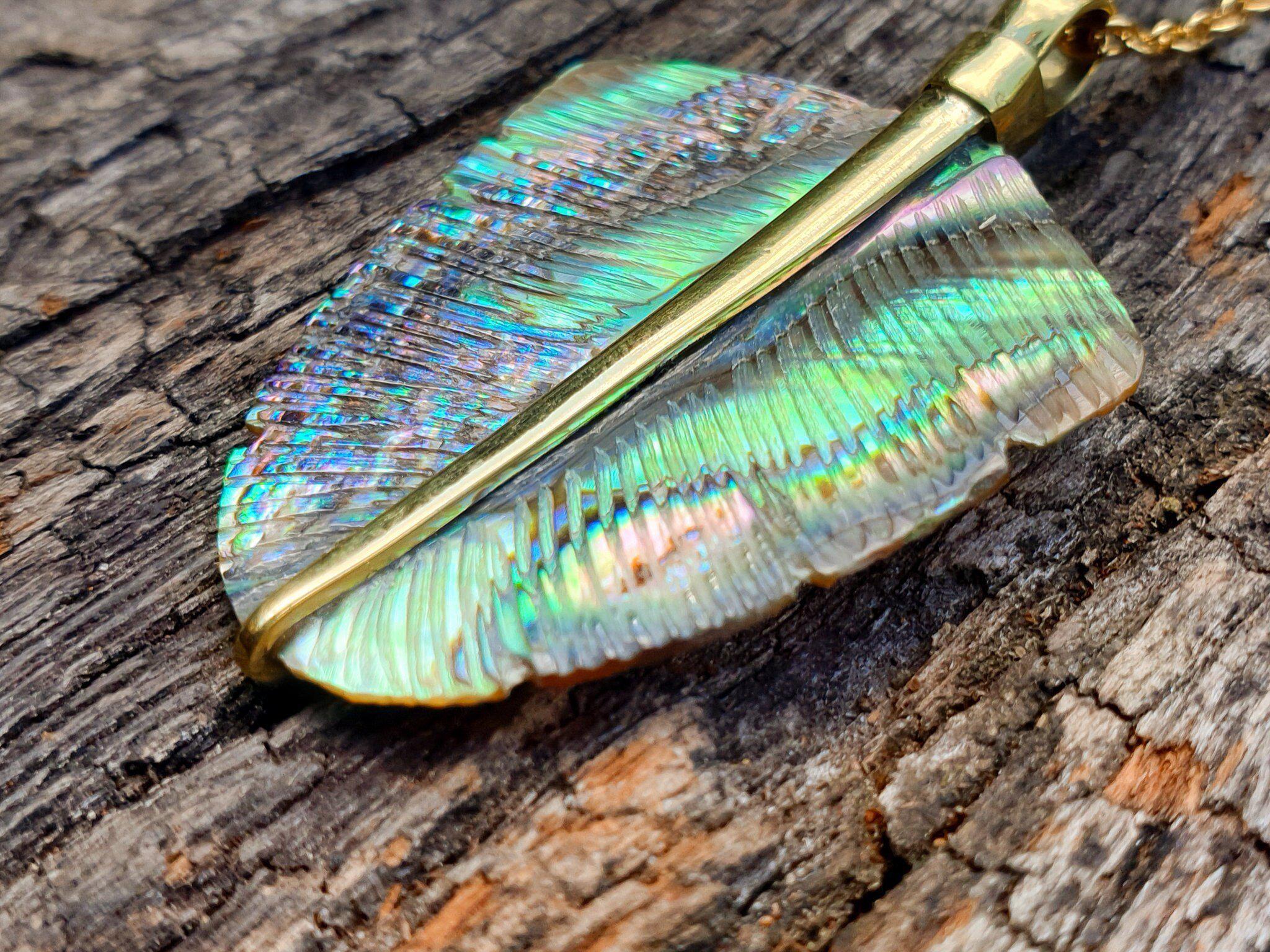 Abalone Paua Shell Antique Finish 925 Sterling Silver Feather Victoria Dhiydto5p0 Sausagehouse In