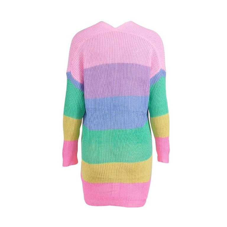 Cute & Cozy Pastel Rainbow Cardigan | Doof Store