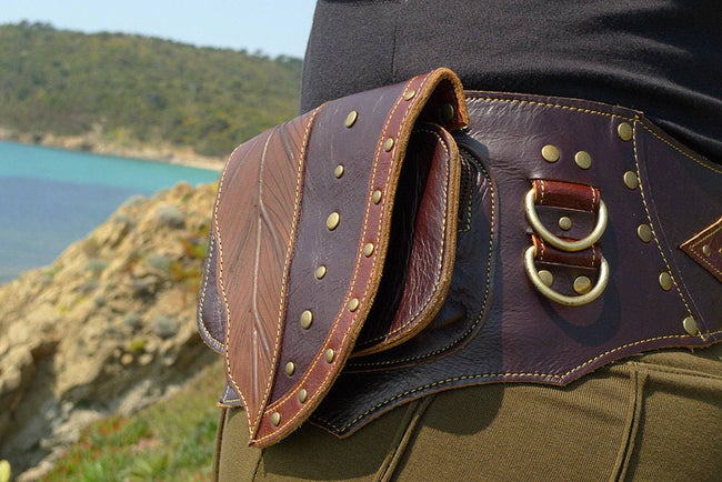 Handmade Leather Festival Utility Hip Belt 