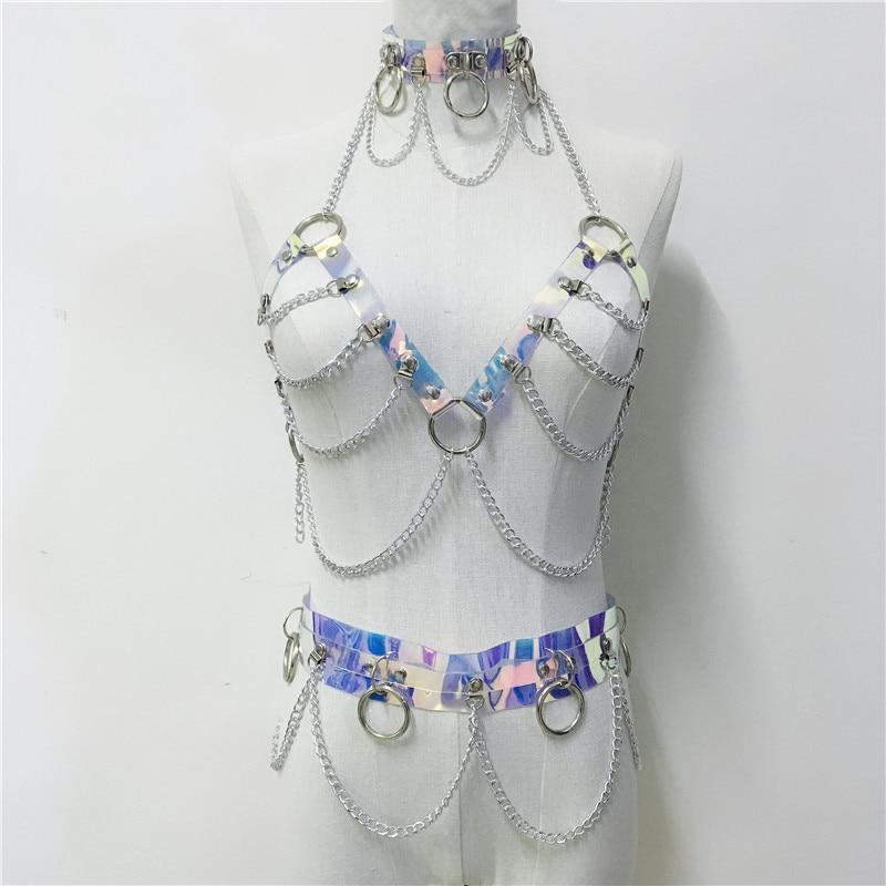 Holographic Festival Choker Harness & Belt Set - Womens Harnesses ...