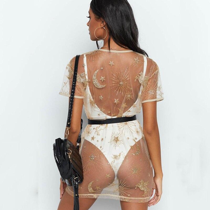 Women'S White See Through Festival Dress | Doof Store