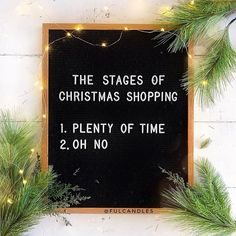 The stages of Christmas shopping - 1. Plenty of time 2. Oh No