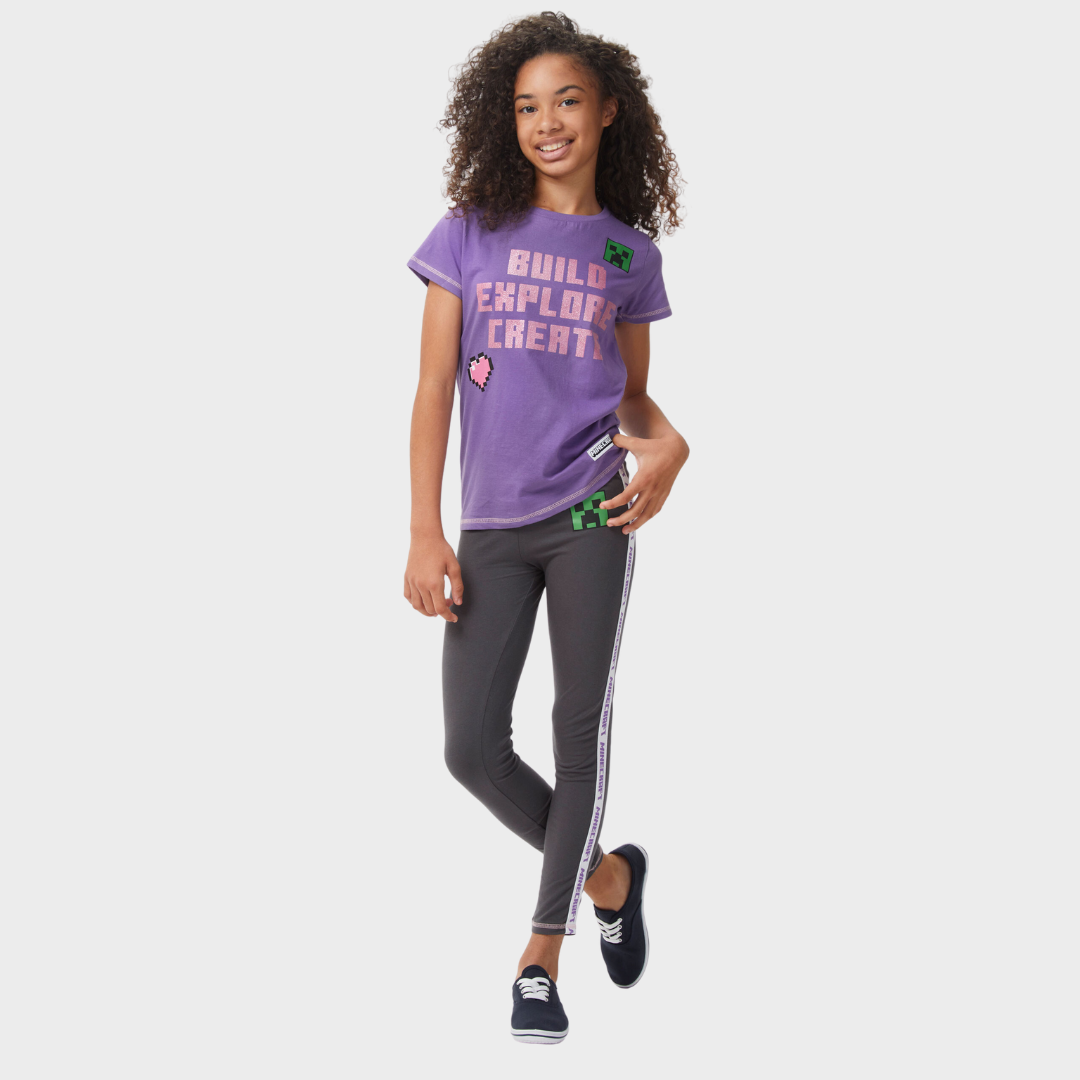 Buy Girls Minecraft Top and Leggings | Kids | Character.com Merchandise