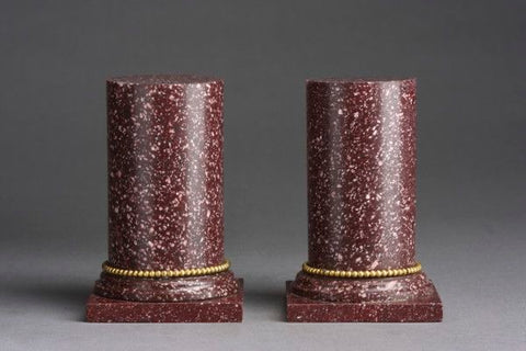 Photograph of column plinths made from porphyry