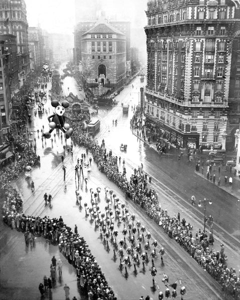 Black and White Photograph of the Macy's Thanksgiving Day Parade