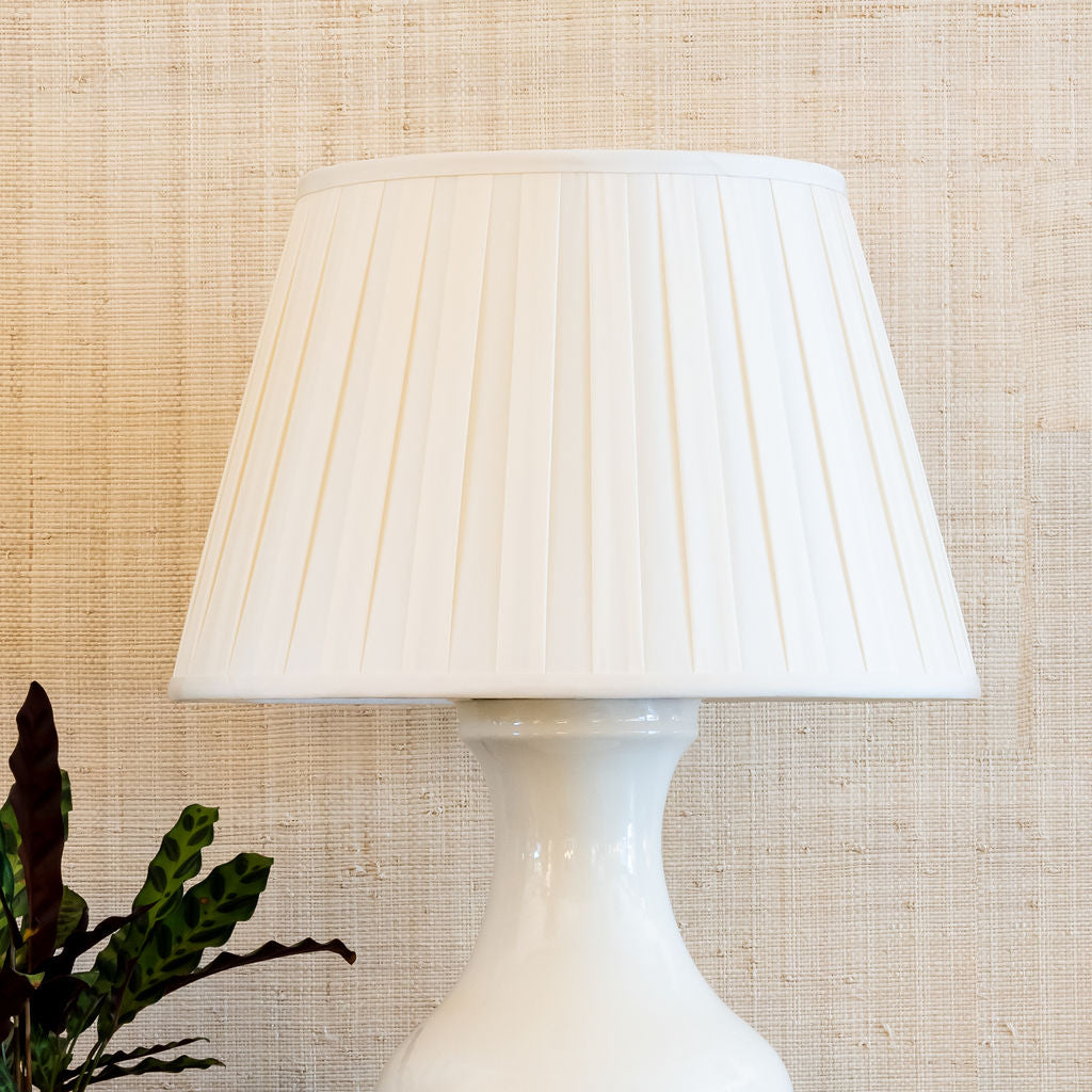 Pleated Silk Lampshade in Eggshell