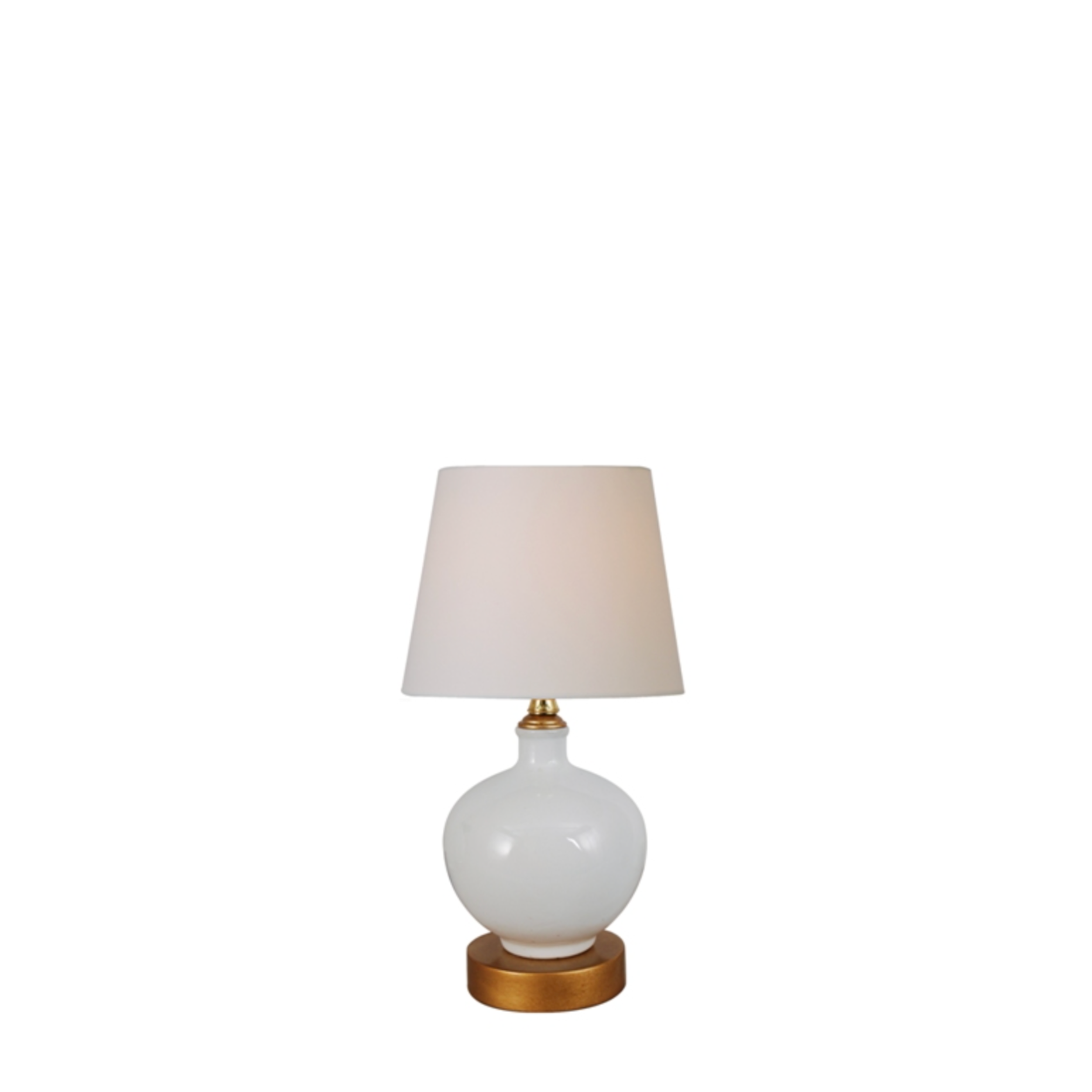 Mini Table Lamp in White with Gold Base