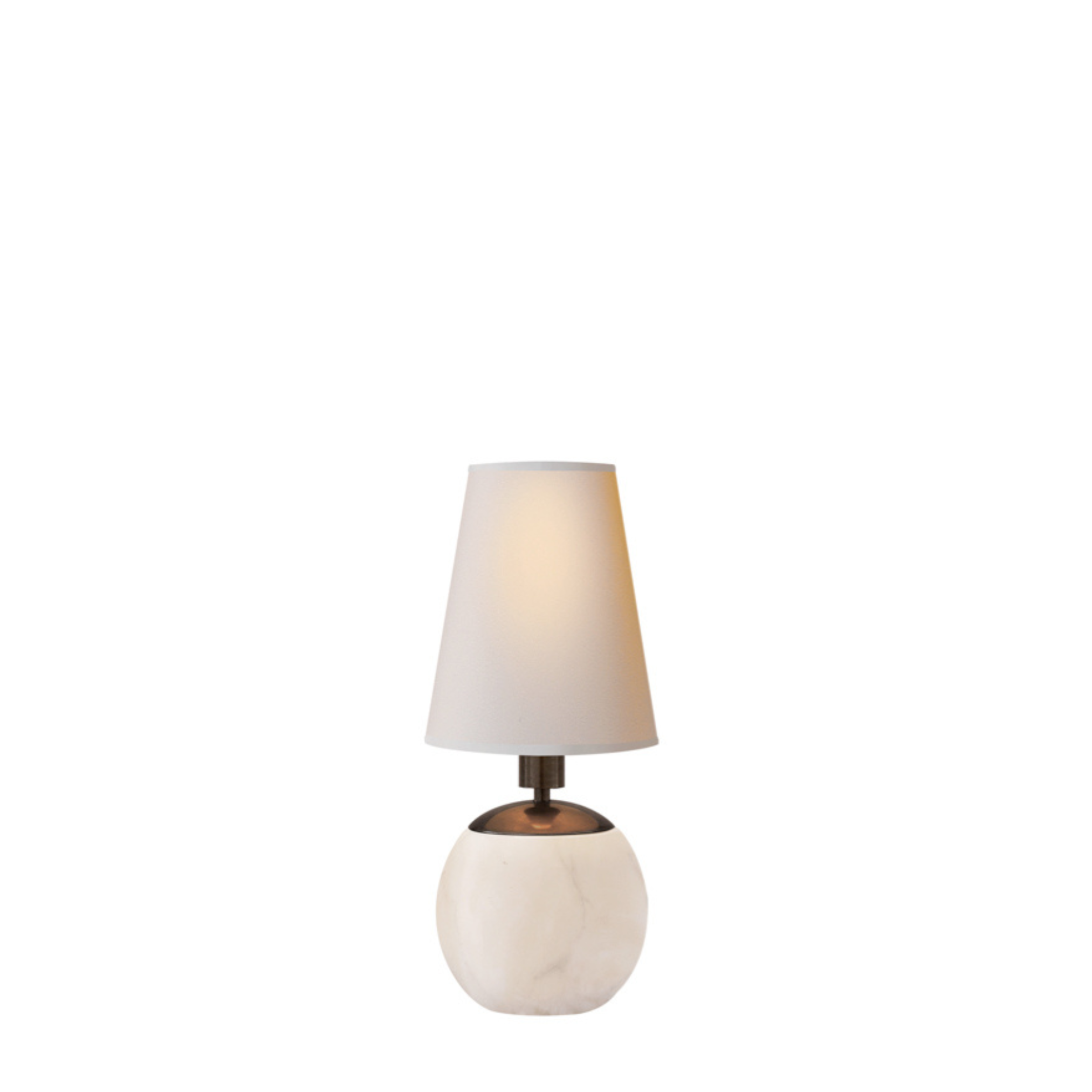 Tiny Terri Round Accent Table Lamp in Alabaster