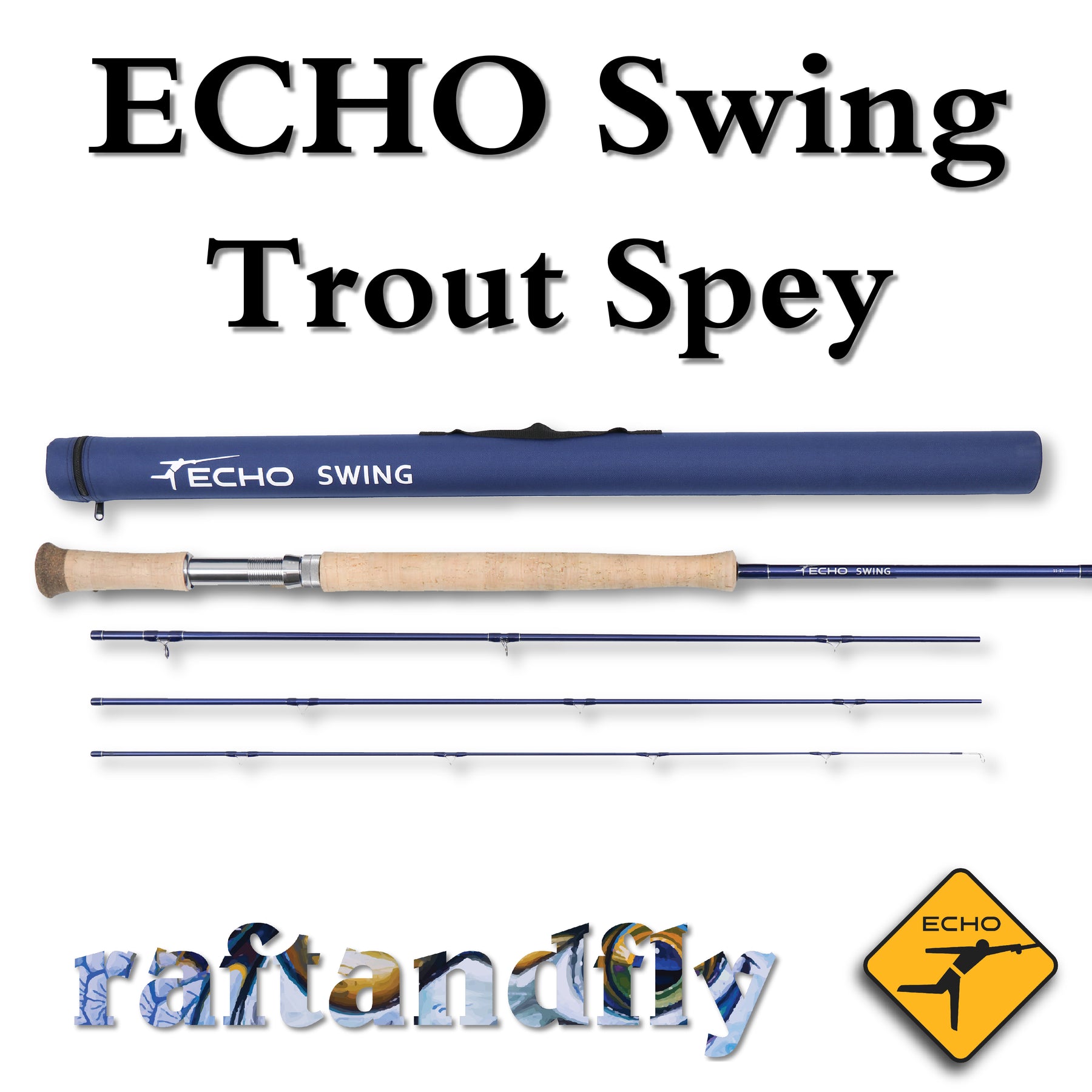 Echo Swing Trout Spey Fly Rod 11ft 3wt Fly Rod (3110-4)