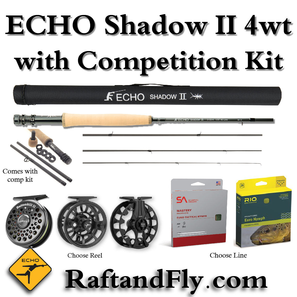 Echo Shadow 4wt euro nymph fly rod outfit sale