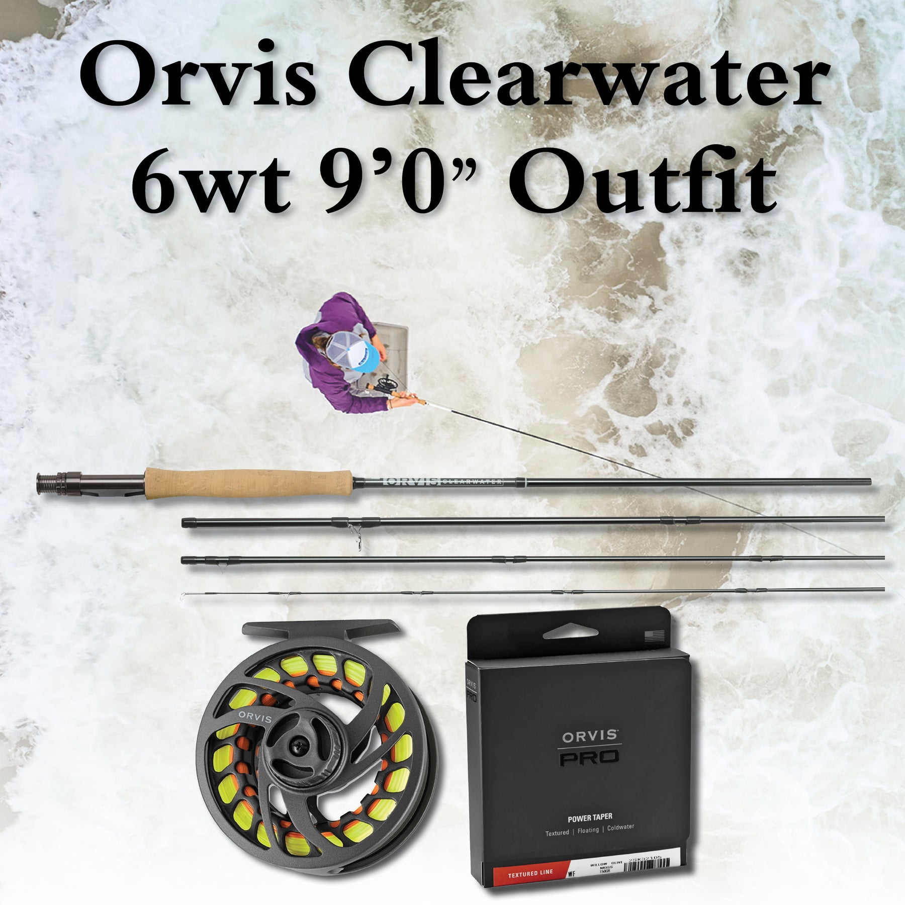 Clearwater Fly-Fishing Rod Outfit | White | Size 3-weight . 10' | Graphite | Orvis