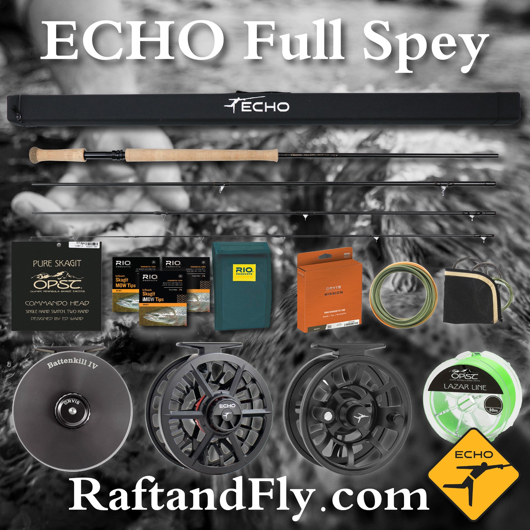 Echo TR 8136 Spey Rod, 13'6, 8wt, 4pc, NEW